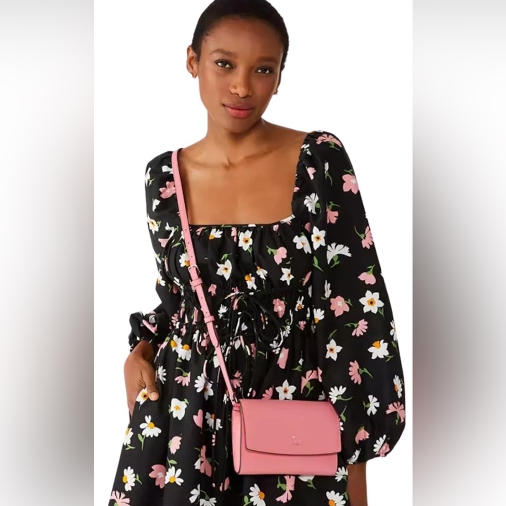 Kate Spade Perry Peach Saffiano Leather Flap Crossbody K8709 NWT $239 New